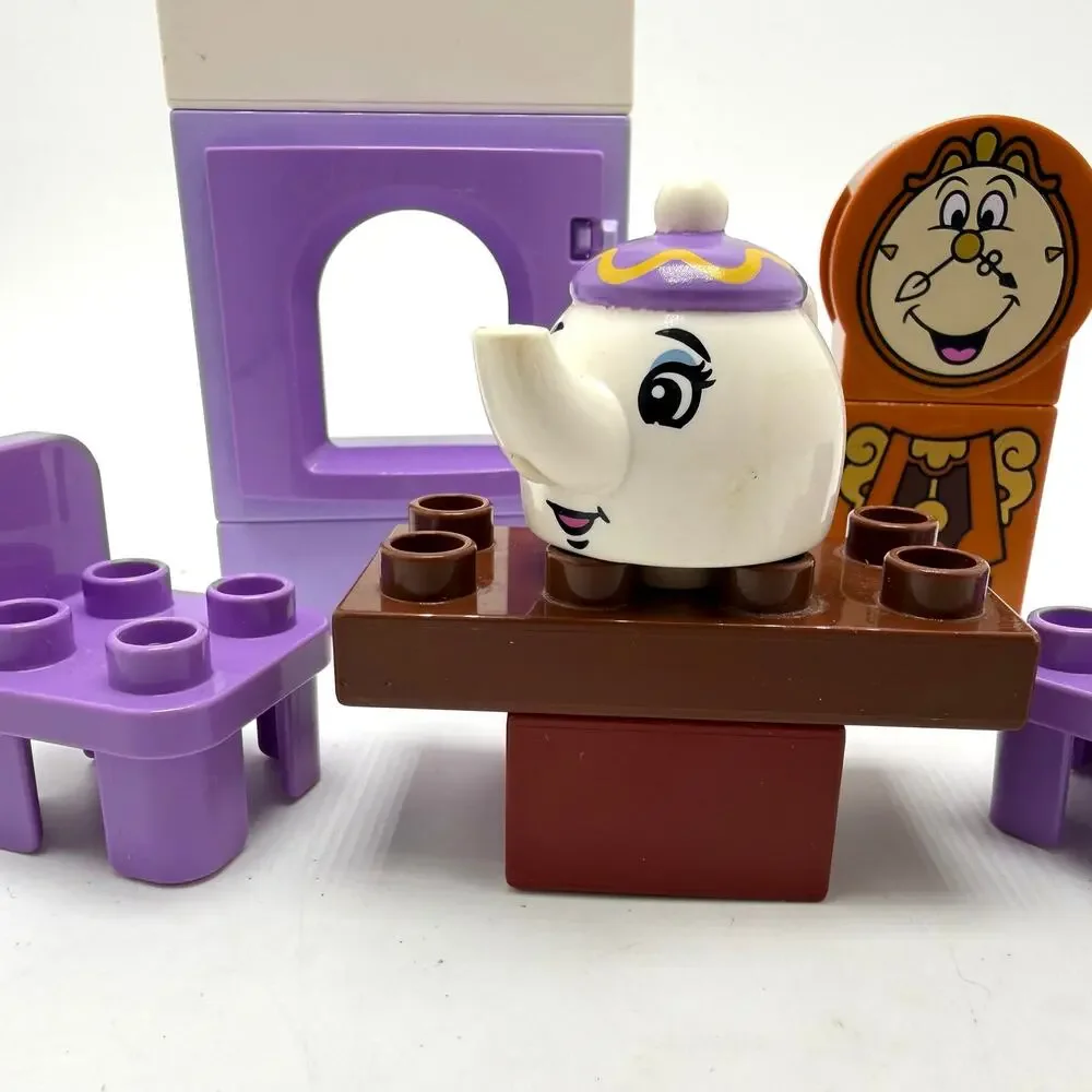 Lego Duplo Belle’s Tea Party Mrs Potts Cogsworth Incomplete Disney Beauty Beast